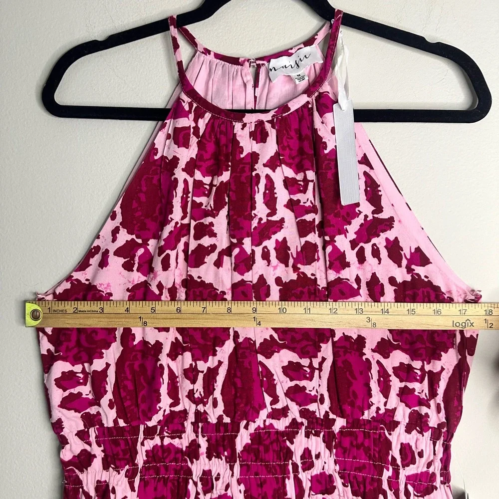 NWT Maisie Women's Pink Floral Sleeveless Halter Maxi Dress Lined Size M - Picture 7 of 9